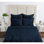 Kosas Home Dimitry 20X36 Rayon Velvet And Solid Cotton King Sham In Ocean Blue