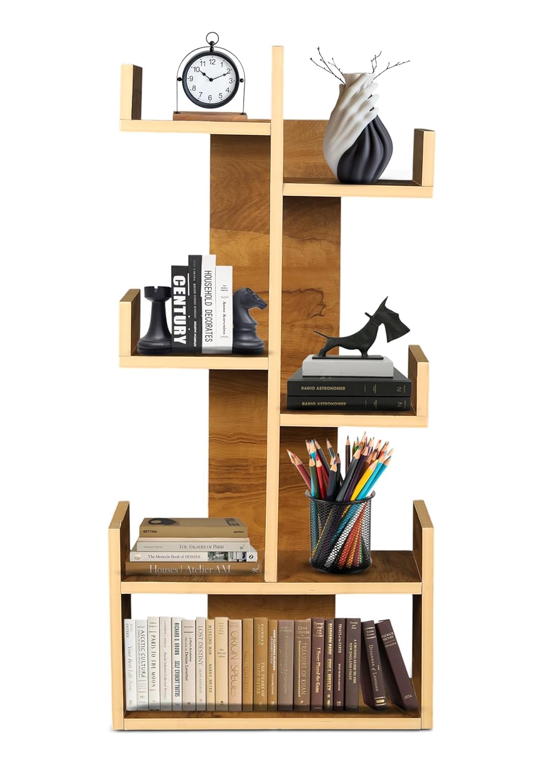 Sbf Furniture Engineered Wood Bookshelf Multipurpose Home Decor Storage Rack Bookcase Showcase Organizer For Living Room Kitchen