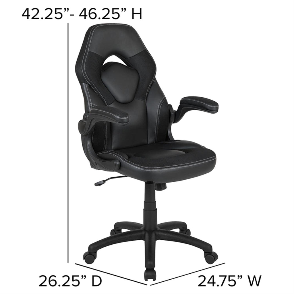 Flash Furniture Black Gaming Desk And Black Racing Chair Set With Cup Holder, Headphone Hook, And Monitor/Smartphone Stand