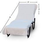 Luxury Hotel & Spa Monogrammed Pool Chaise Lounge Cover, Silver Embroidered - Extra Absorbent 100% Turkish Cotton- Soft Terry - Hotel-Style, Standard Size 90' X 29' - Script P White
