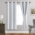 Jiuzhen Greyish White Blackout Curtains For Bedroom - Light Blocking And Noise Reducing Grommet Curtains For Living Room Darkening Curtains, Set Of 2 Window Curtain Panels, 38 X 63 Inch Length