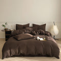 Luxlovery Brown Comforter Set Twin Chestnut Brown Bedding Comforter Set Chocolate Color Solid Cotton Soft Breathable Blanket Qui