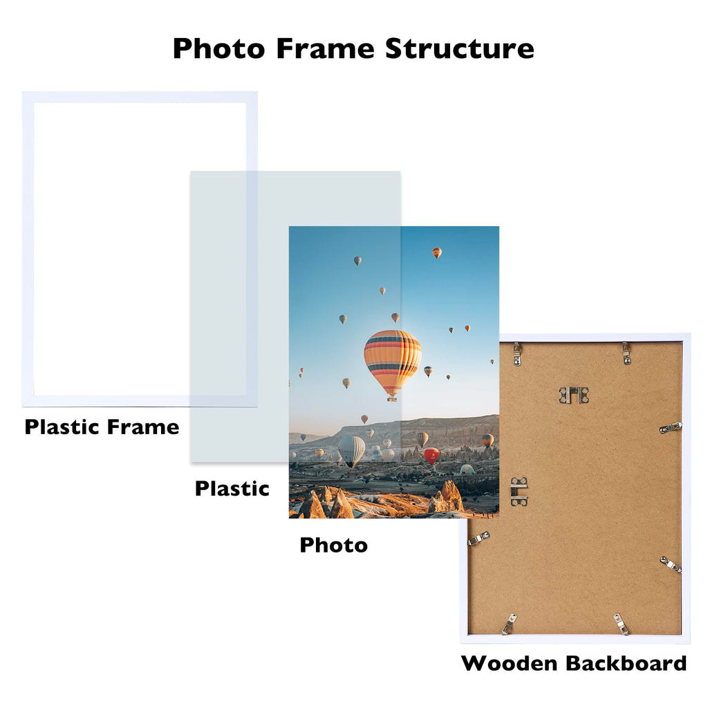 Jcjmy 11X15 White Picture Frame Set Of 3, Horizontal And Vertical Formats For Wall Hanging, 11 X 15 Wall Gallery Poster Photo Fr