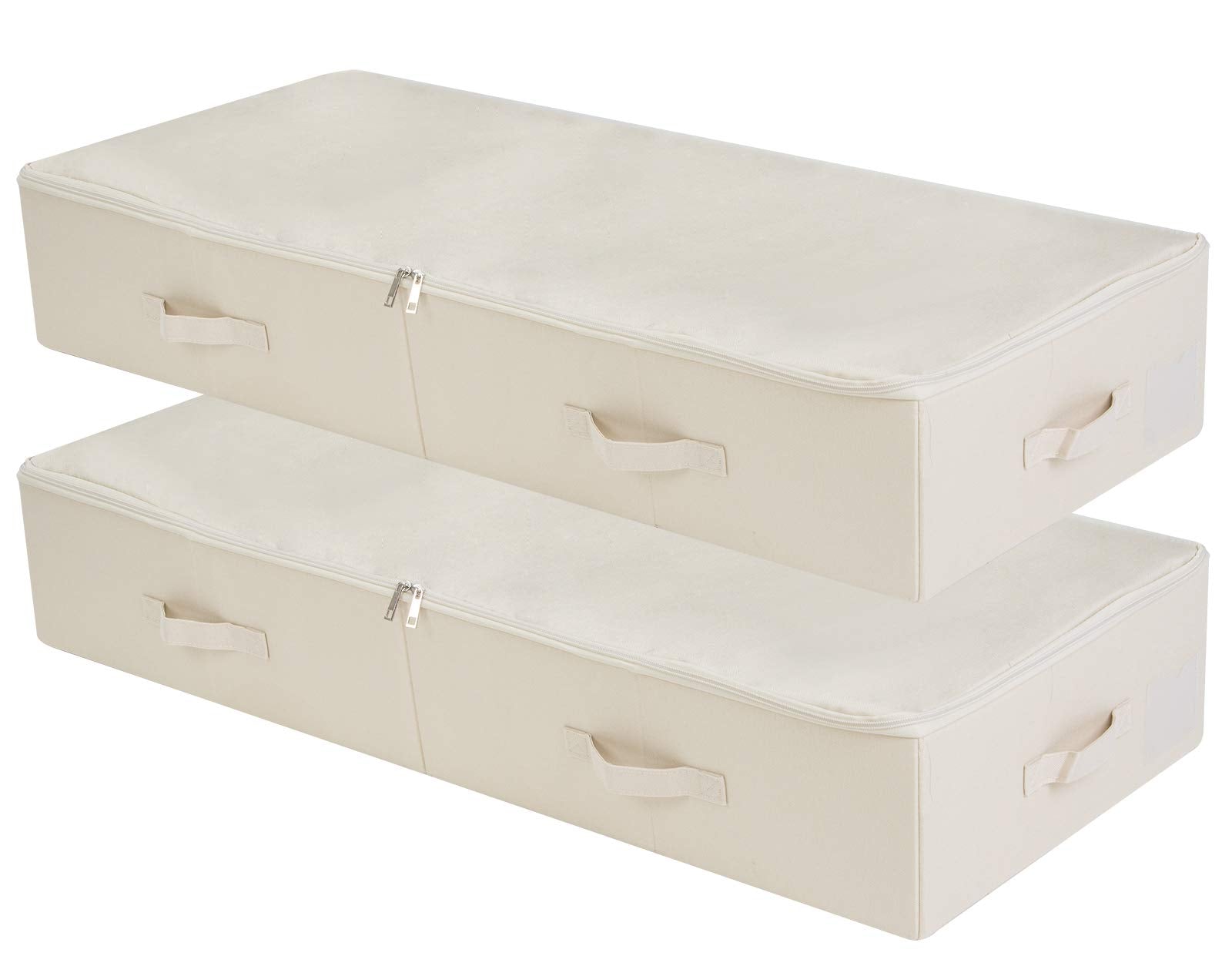 iwill CREATE PRO Pack of 2, 39.4 Large Size Folding Underbed Storage Organizer Boxes with Lid, Folding & Washable, 6 Handles on 