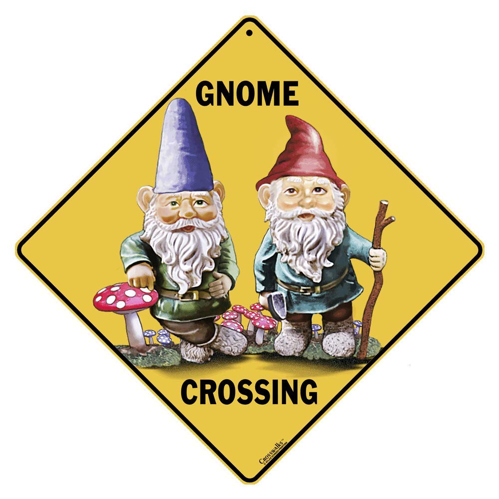 CROSSWALKS Gnome Crossing 12 X 12 Aluminum Sign (X341)