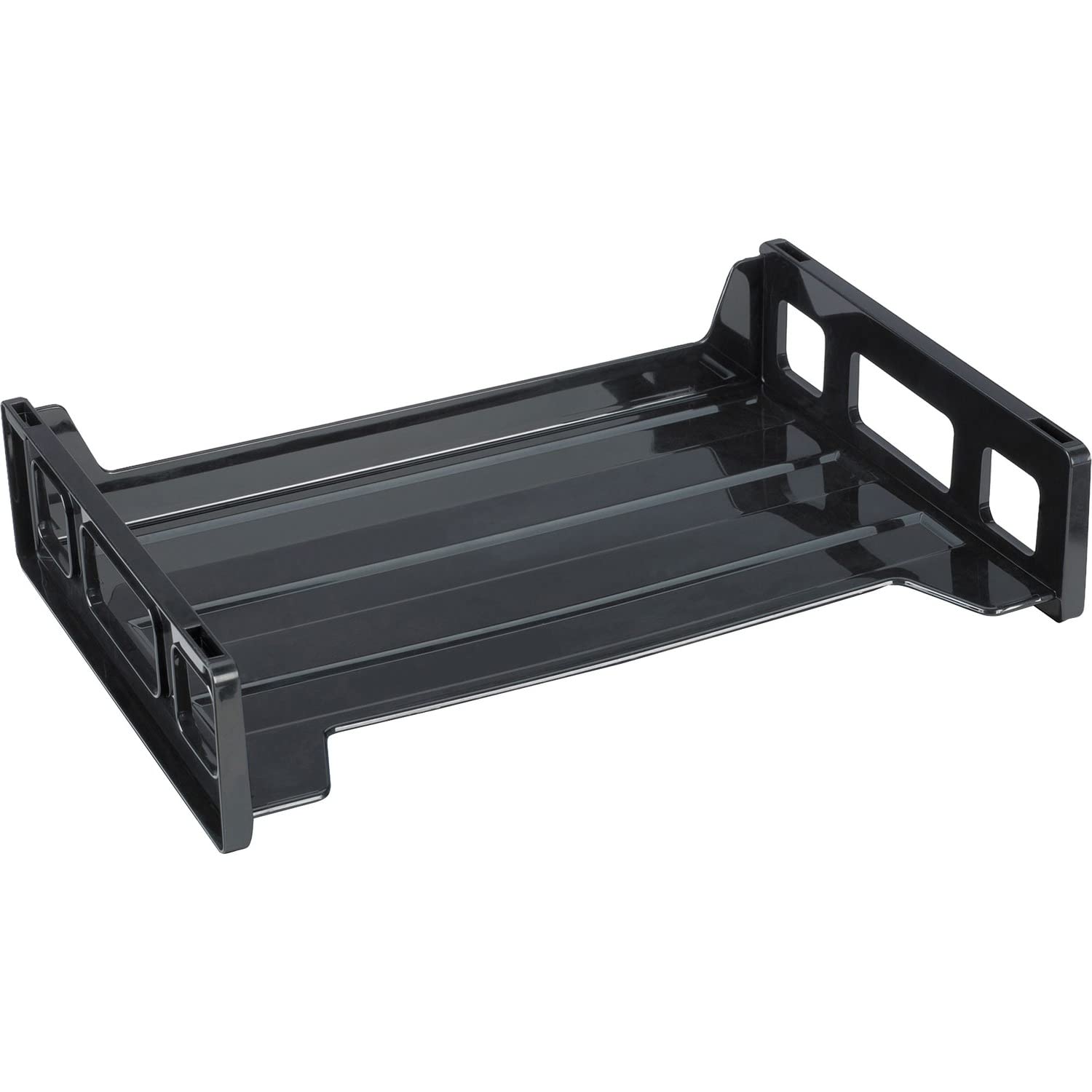 Business Source 42585 Stacking Tray Side Load 8-9/10-Inch X13-1/5-Inch X2-9/10-Inch Black