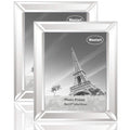 Meetart Silver Mirror Photo Frame 8x10 inch 2 Piece Per Set for Wall Hang or Tabletop Display