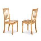 East West Furniture ANTI5-OAK-W 5 Piece Dining Room Table Set Includes a Round Wooden Table with Pedestal and 4 Kitchen Dining Chairs, 36x36 Inch, Oak