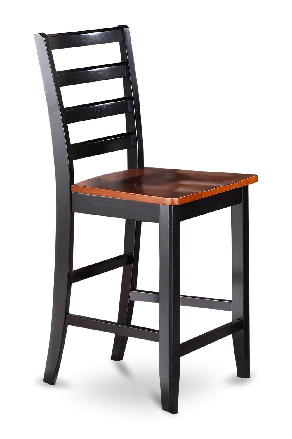 East West Furniture JAFA5-BLK-W 5 Piece Counter Height Pub Set Includes a Round Dining Table with Pedestal and 4 Kitchen Dining Chairs, 36x36 Inch, Black & Cherry