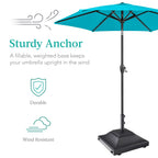 Best Choice Products Fillable Mobile Umbrella Base, Heavy Duty Base, Square Tiered Market Stand For Patio, Deck, Outdoor W/ 4 Wheels, 2 Locks, 2 Knobs, 120Lb Capacity - Black