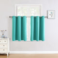 ChrisDowa Small Window Curtains for Kitchen and Bedroom - Grommet Short Thermal Insulated Room Darkening Curtains (2 Panels, Tea