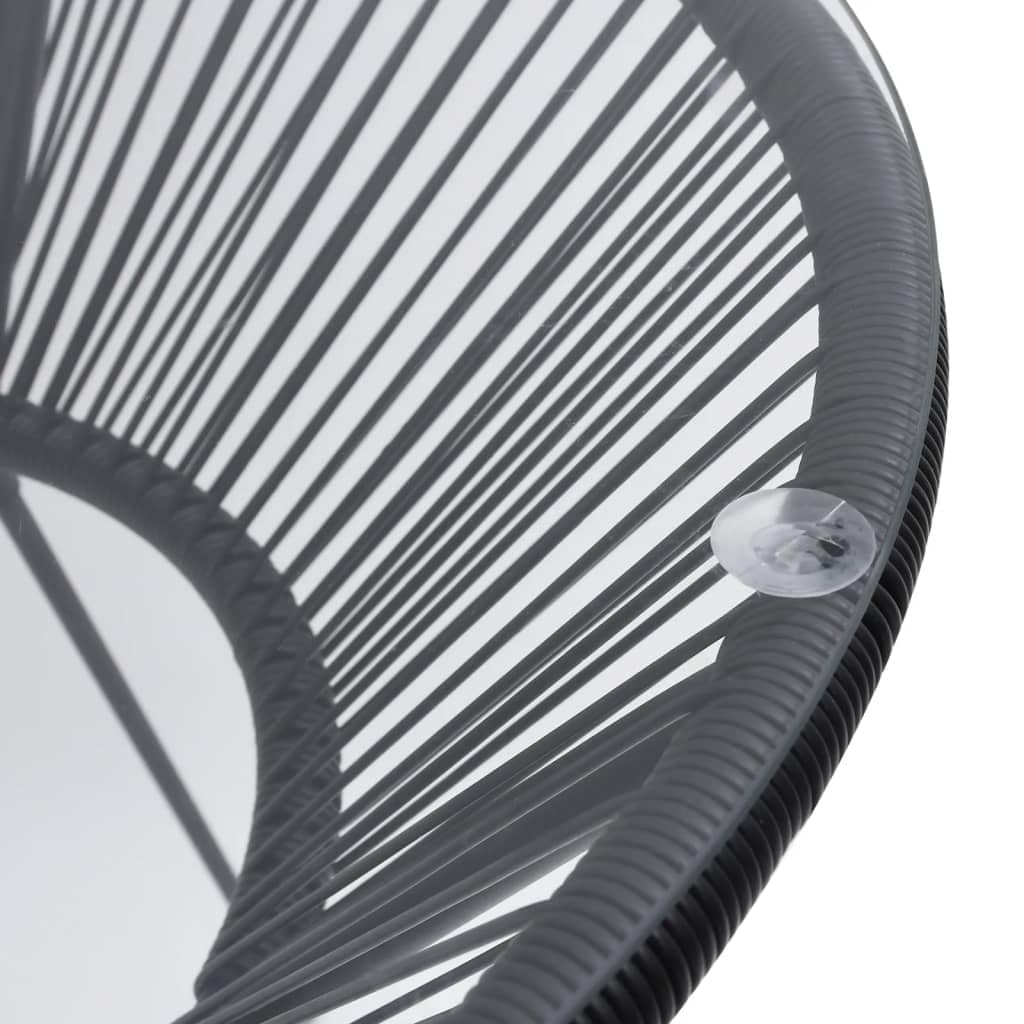 vidaXL Outdoor Dining Table | 27.6” | Black Rattan & Glass Top | Powder-Coated Steel Frame | Water-Resistant | Easy Assembly | Ideal for Patio & Garden Décor