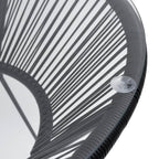 vidaXL Outdoor Dining Table | 27.6” | Black Rattan & Glass Top | Powder-Coated Steel Frame | Water-Resistant | Easy Assembly | Ideal for Patio & Garden Décor