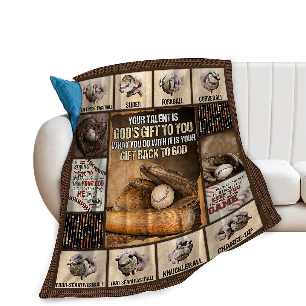 Baseball Blanket Cozy Plush Flannel Fleece Sports Throw Blanket For Boys Girls Kids Ultra Soft Lightweight Fuzzy Blankets Gifts