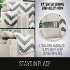 Sofa Shield Patented Couch Slip Cover, Large Cushion Protector, Reversible Stain And Dog Tear Resistant Slipcover, Quilted Microfiber 62” Seat, Washable Covers For Dogs Pets Kids, Chevron Gray