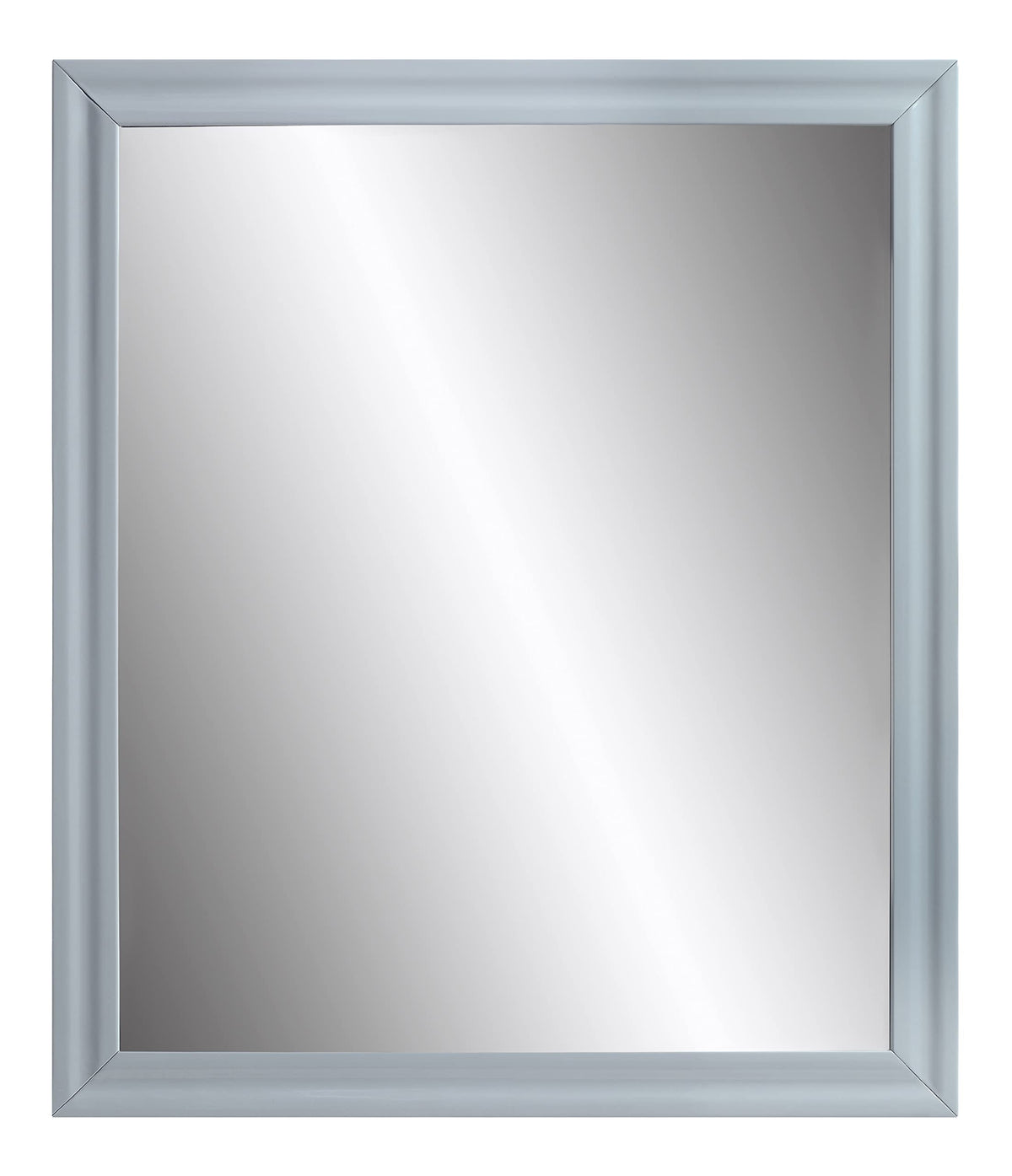 Acme Gaines Rectangle Wooden Frame Mirror In Gray High Gloss