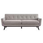 Modway Engage Modern Tufted Back Textured Fabric Sofa In Light Gray