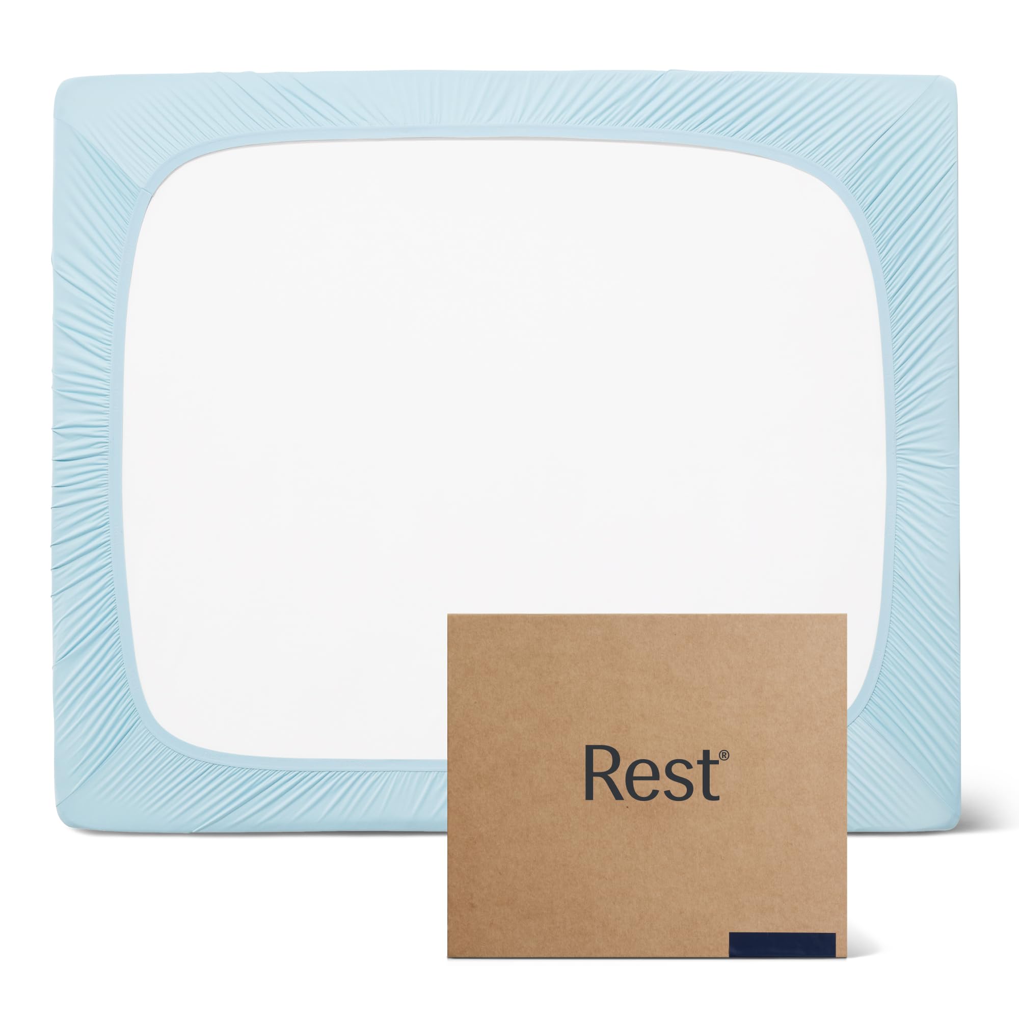 Rest® Evercool®+ Fitted Sheet, Caliking Size, Light Blue, 15' Deep (Up To 18’’), Breathable Bedding For Hot Sleeper And Night Sweats, Bed Sheet With Ionic+ Self-Cleaning Silver Yarn For Sensitive Skin