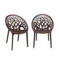 Nilkamal Plastic Chair For Living Room |Set Of 2 | 3 Year Warranty | For Home, Living Room, Outdoor | Weather Brown Colour | Cry