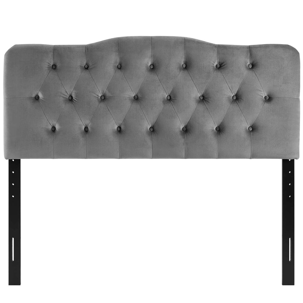 Modway Annabel Diamond Tufted Performance Velvet King Headboard In Gray