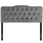 Modway Annabel Diamond Tufted Performance Velvet King Headboard In Gray
