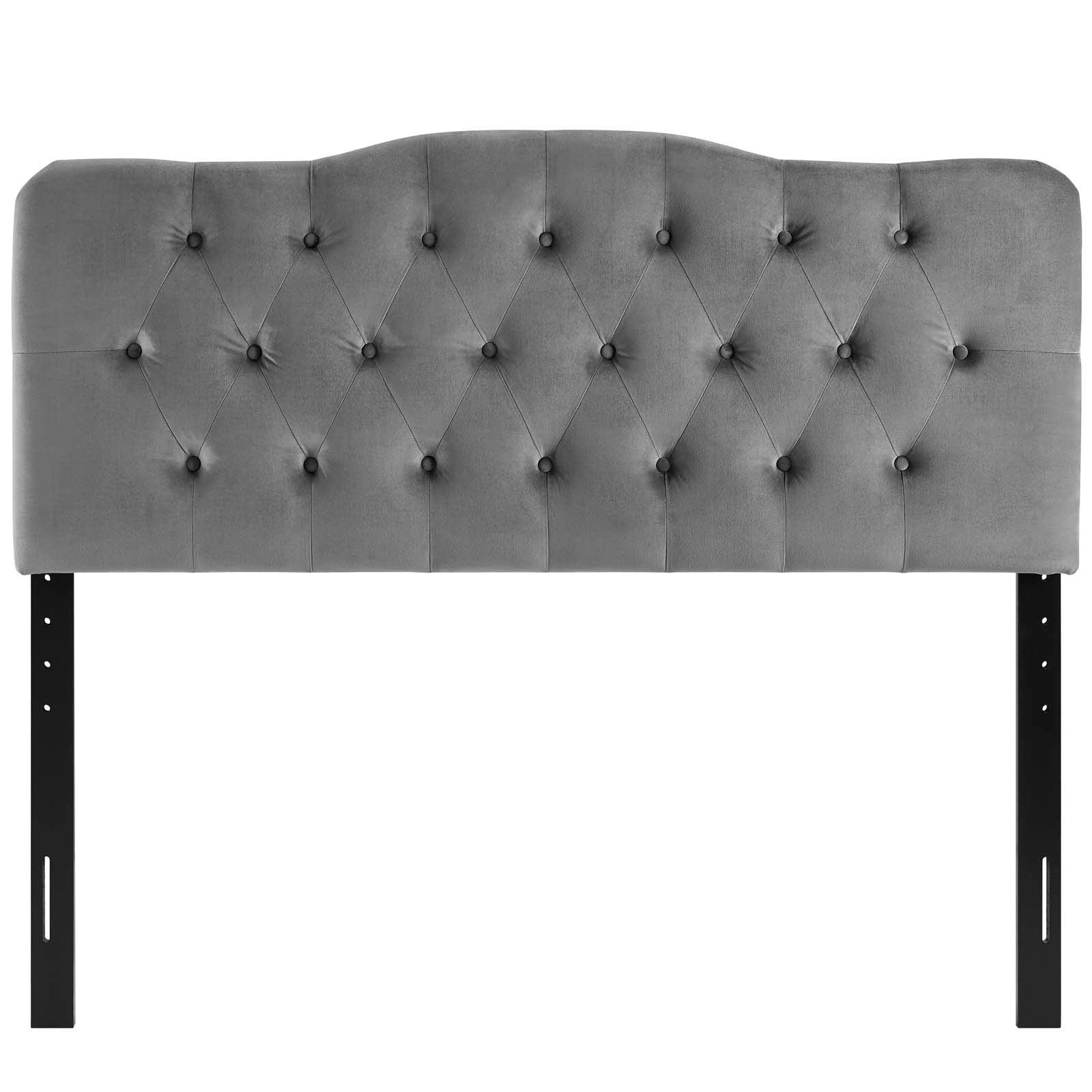 Modway Annabel Diamond Tufted Performance Velvet King Headboard In Gray