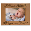 KATE POSH - We made a Wish & You came True Engraved Natural Wood Picture Frame, New Baby Gifts, New Mom, New Dad, Adoption Gifts