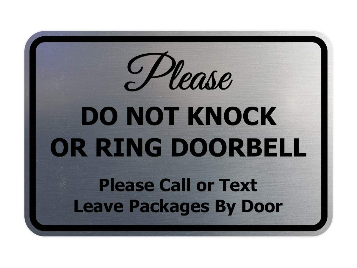 Signs Bylita Classic Framed Please Do Not Knock Or Ring Doorbell Wall Or Door Sign - Easy Installation | Mail Delivery Instructi