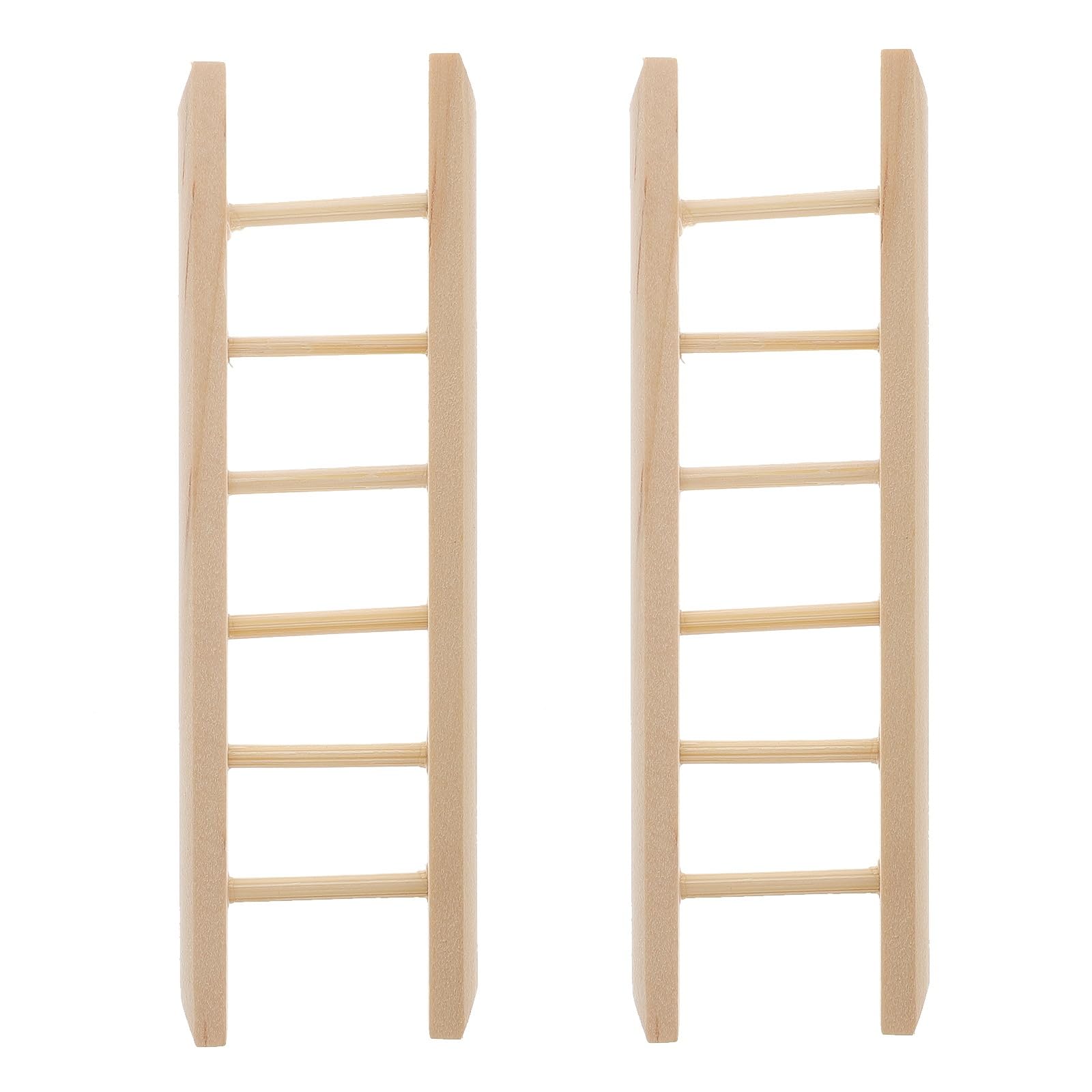 Ipetboom Mini Wooden Step Ladder, 2Pcs 1: 12 Miniature Doll House Furniture Ladder DIY Craft Accessories for Landscape Dollhouse