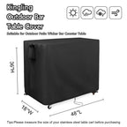 Kingling Outdoor Table Cover For Outdoor Wicker Bar Cart, 48 Inch Waterproof Patio Bar Table Cover For Outdoor Beverage Serving Cart Cover - 48''L X 18''W X 36''H