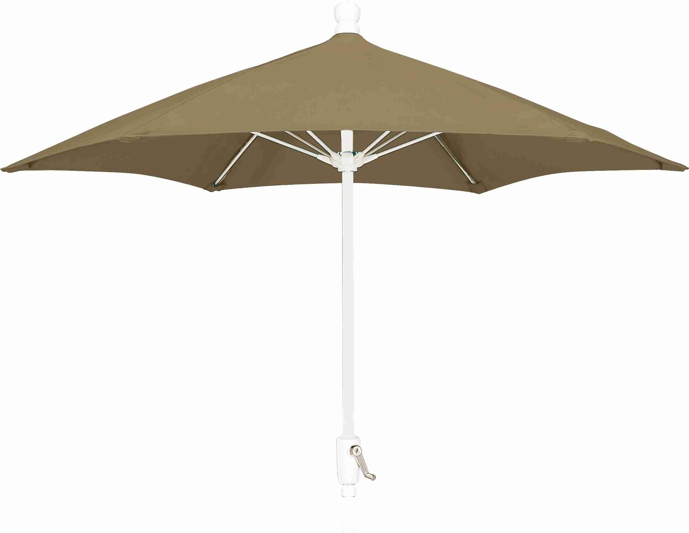 FiberBuilt Umbrellas Patio Umbrella, 7.5 Foot Beige Canopy and White Pole