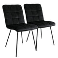 Elama Blk Velvet Tufted Chairs, 2 Piece Set, Black, (Elm-708-1)