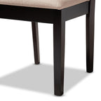 Baxton Studio Caron Contemporary Fabric Dining Chair, Sand Brown and Espresso, 4/Pack (153-4P-9401-HiT)