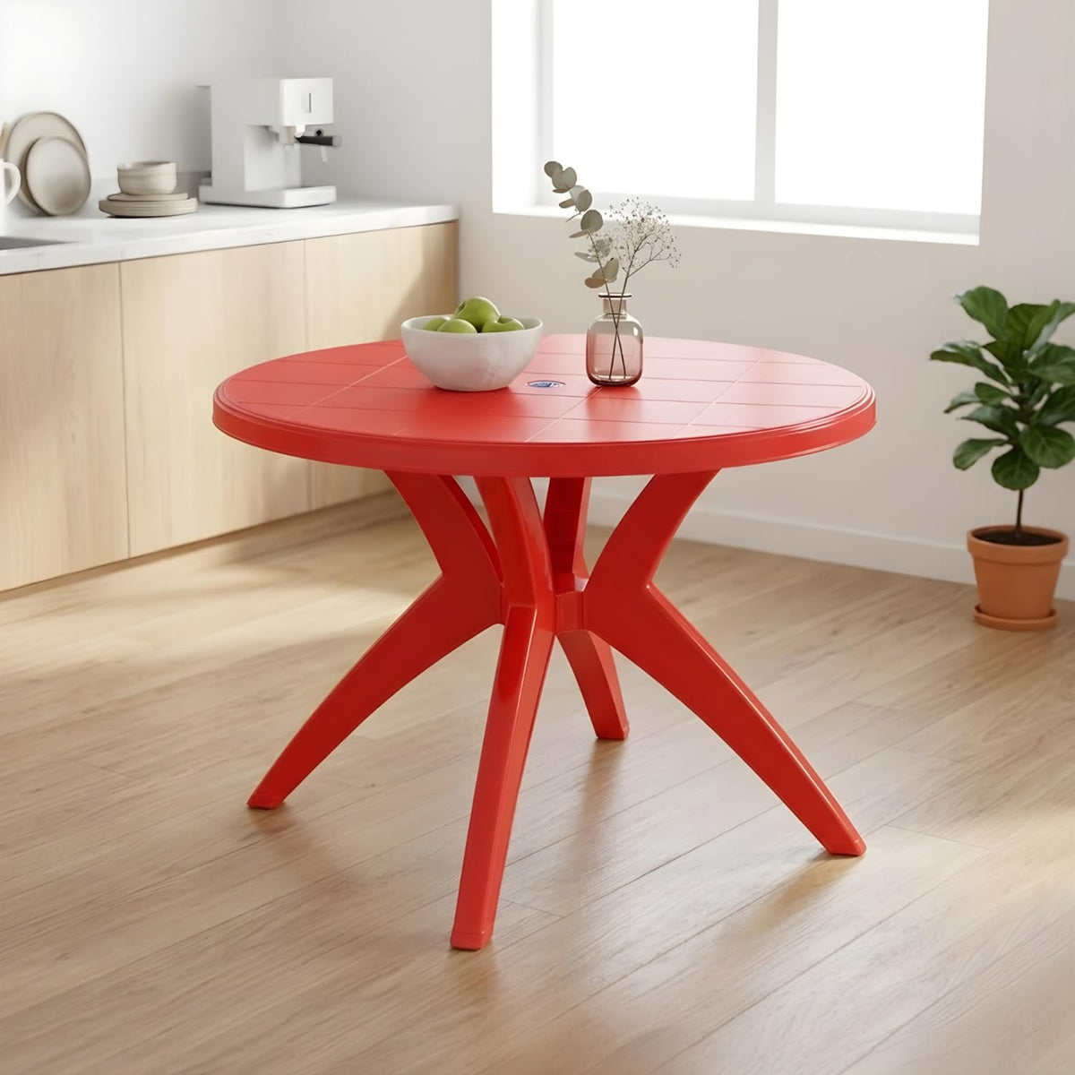 Nilkamal Meridian Kross Leg Dining Table For Dining Room | Ideal For Indoor & Outdoor | Perfect For Home, Office, Hotel, Caf And