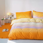 Houseri Orange Rainbow Comforter Set Twin Gradient Orange Yellow Bedding Comforters Sets Twin Size
