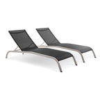 Modway Eei-4005-Blk Savannah Chaise Set, Two Lounge Chair, Black