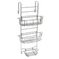 Zenna Home Hanging Shower Caddy, Over the Door, Rust Resistant, with 2 Storage Baskets, Soap Dish, Razor Holders and Hooks, Bath