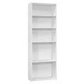 Monarch Specialties I BOOKCASE-72 H 5 Shelves Bookcase, White