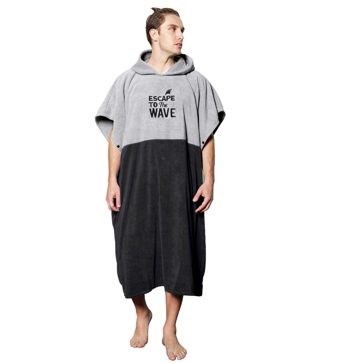Vulken Extra Large Thick Hooded Beach Towel Changing Robe. Surf Poncho Men for Easy Change in Public. Quick Dry Microfiber Towel