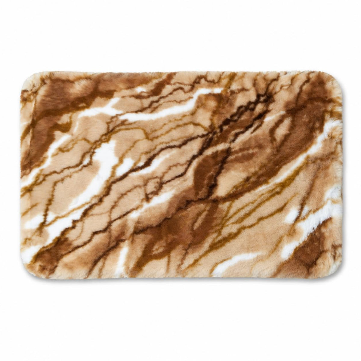 MONKEYTAIL Marble Print Microfiber Bath Mat, Brown, 80x50 cm, AntiSlip