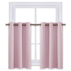 Nicetown Camper Rv Window Treatment Valance - Thermal Insulated Energy Smart Eyelet Top Curtains For Bedroom (Lavender Pink=Baby Pink, 2 Panels, 42W By 24L 1.2 Inches Header)