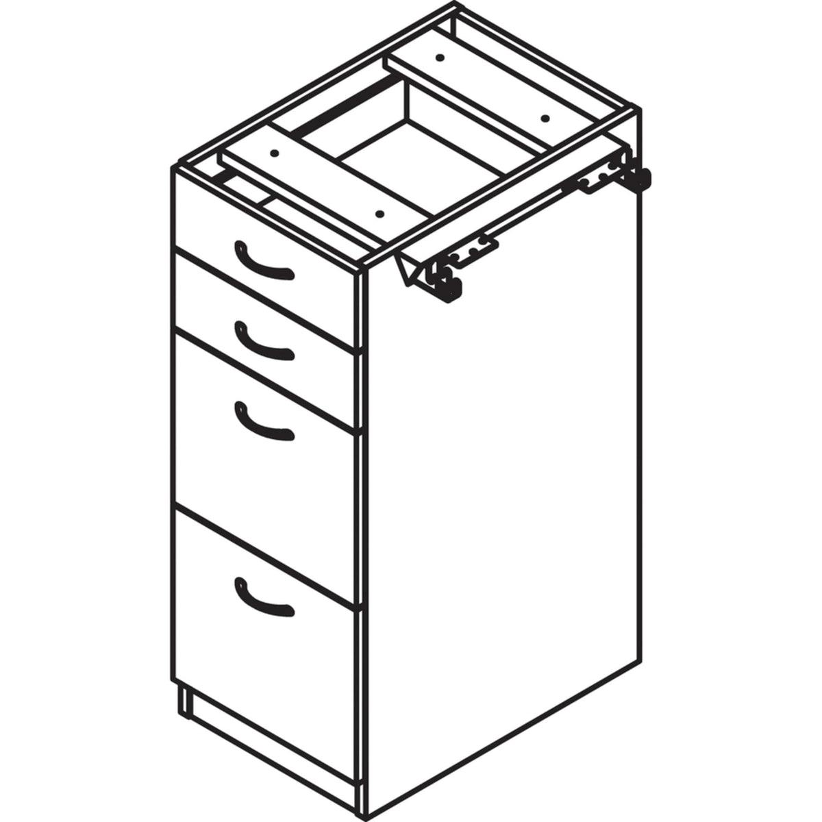 Lorell LLR16236 - Lorell Walnut Laminate 4-Drawer File Cabinet