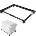 CroBlissful Adjustable File Caddy File Cabinet Wheels File Folder Racks for Home Office, Black