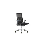 Eurotech Seating Powerfit-Charcoal Frame-Mesh Back/Fabric Seat Desk Chair, Black