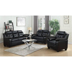 Coaster Finley 3-Piece Sofa Set, Black