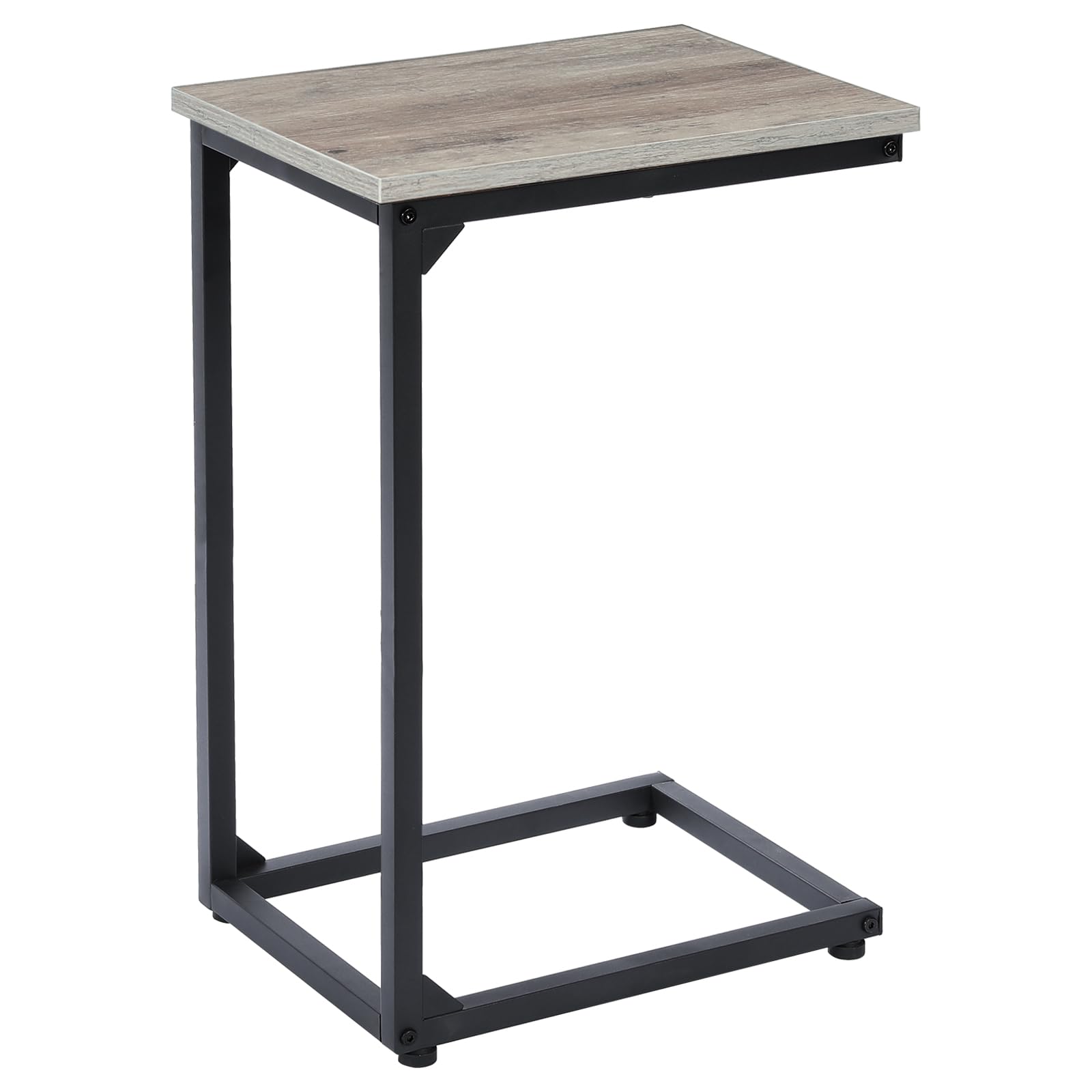 AMHANCIBLE C Shaped End Table, Slide Under Couch Table for Sofa, TV Tray Snack Table, Small Side Table for Small Space, Living R