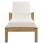 Modway Marina Premium Grade A Teak Wood Outdoor Patio Chaise Lounge Chair In Natural White