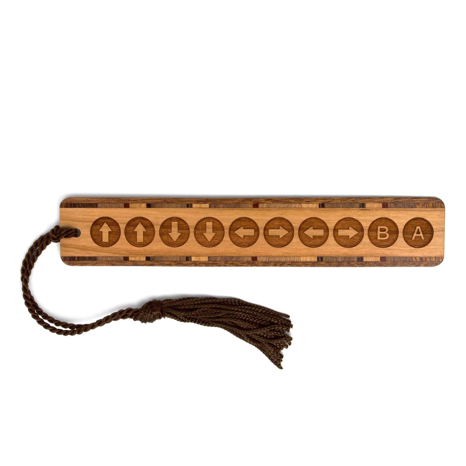 The Konami Code Handmade Engraved Wooden Bookmark - Also Available Personalized - Made In Usa