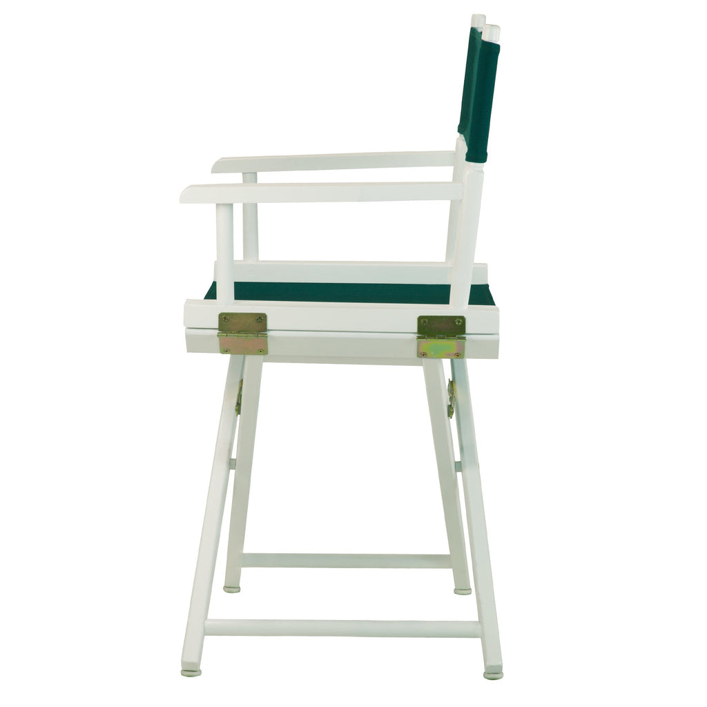 Casual Home 18" Director'S Chair White Frame With Hunter Green Canvas