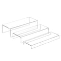 Sezanrpt Rectangular Acrylic Display Risers Stands 3pcs, Dessert Table Display Rack, Clear Display Shelf for Funko Pop, Collecti